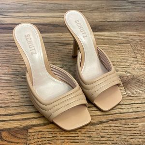 Schutz Nude Heeled Sandal